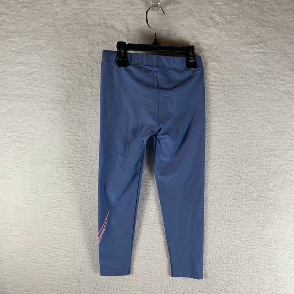 Nike Leggings Girls 6X Royal Blue Dri-Fit Stretch Elastic‎ Waist Pull-On 7381 - Picture 2 of 5